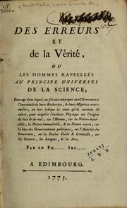 «О заблуждениях и истине», 1775.