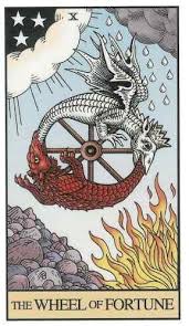 Уроборос на Ату X, «Фортуна» в «Алхимическом таро» Роберта Плейса