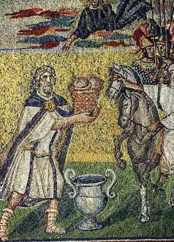 Встреча Мелхиседека и Авраама. Мозаика базилики Санта-Мария-Маджоре в Риме. 432-440 гг.