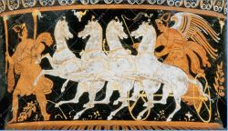 Нюкта (Ночь) и Эос (Рассвет), Апулийский краснофигурный кратер IV до н.э