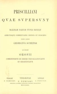 Латинское издание сочинений Присциллиана. 1889 г. 